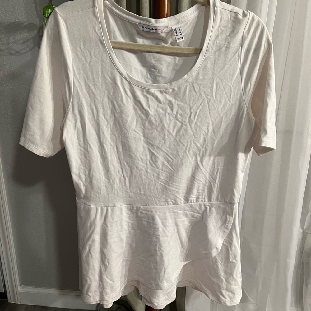 White Peplum Top
